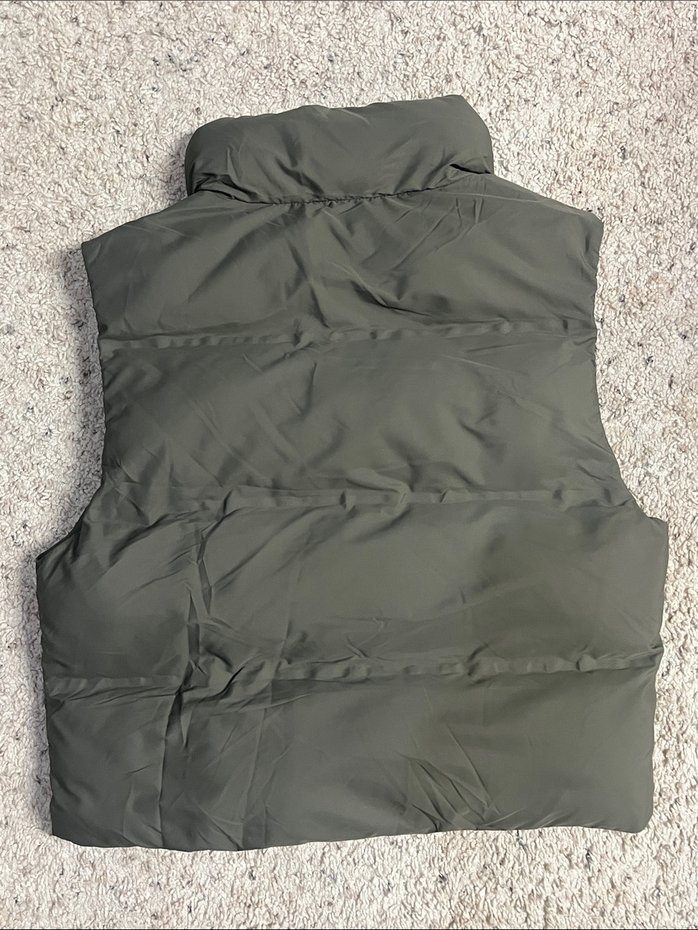 Zara Women's Puffer Vest - Olive Green Size Small - Picture 2 of 3